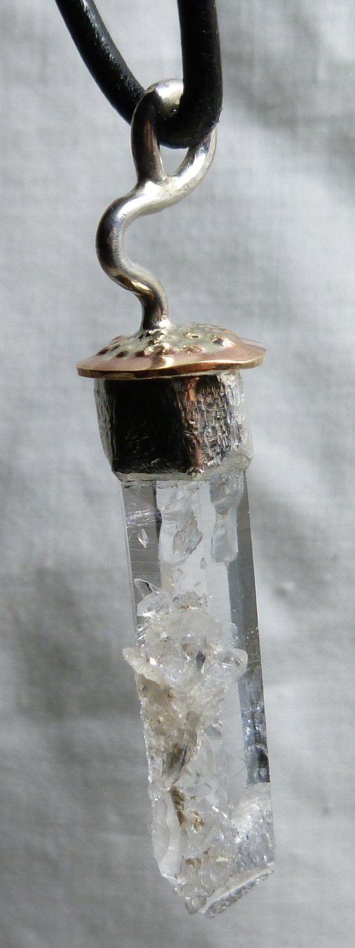Shaman Goddess Quartz crystal pendulum talisman ruby emerald gold and silver talisman pendant jewelry crystals gems contemporary metaphysical new age Mystic Merchant